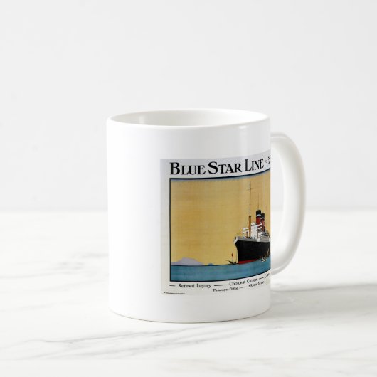 Blauer Stern-Linie Südamerika Kaffeetasse (VorderseiteRechts)