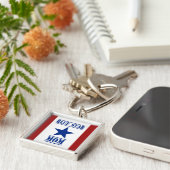 Blauer Stern-Mama-Militär Schlüsselanhänger (Seite)