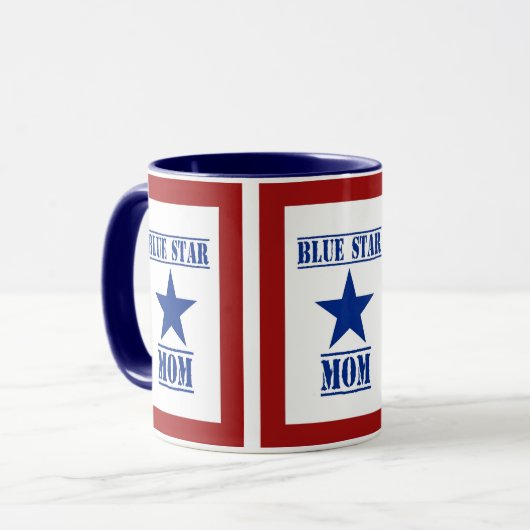 Blauer Stern-Mama-Militär Tasse (Vorderseite Links)