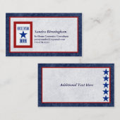 Blauer Stern-Mama-Militär Visitenkarte (Vorne/Hinten)