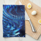 Blauer Stern mit Zickzackstrichen Geschirrtuch (Viertel Falte)