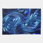 Blauer Stern mit Zickzackstrichen Geschirrtuch (Horizontal)