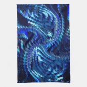 Blauer Stern mit Zickzackstrichen Geschirrtuch (Vertikal)