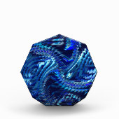 Blauer Stern mit Zickzackstrichen zu sanften Spira Fotoblock (Vorderseite)