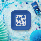 Blauer Stern Papierplatte Pappteller (Party)