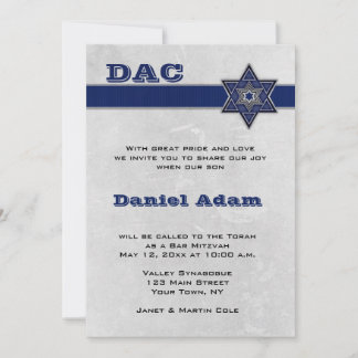 Blauer Stern-Streifen-Bar Mitzvah Einladung