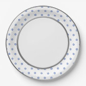 Blauer Stern von David Silver Ring Trim Pappteller (Vorderseite)