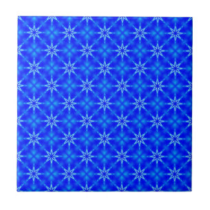 Blauer Sterne Muster Fliese