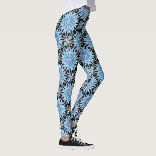 blauer Sterne schwarz Leggings (Rechts)