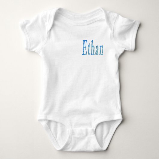 Blauer Sternen Ethan Name, Baby Strampler (Vorderseite)