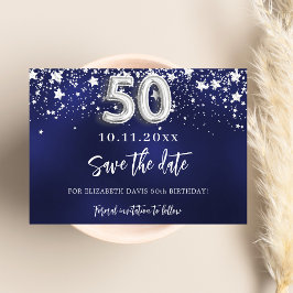 Blauer Sternenhimmel, 50. Geburtstag Save The Date