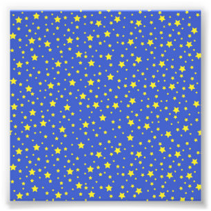 Blauer Sternenhimmel Gelbe Sterne Hübsches Sternen Fotodruck
