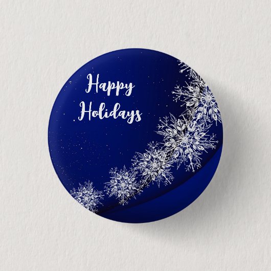Blauer Sternenhimmel mit Eisflakes Button (Vorderseite)