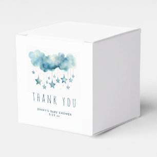 Blauer Sternenhimmel und flauschige Wolken danke Geschenkschachtel