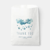 Blauer Sternenhimmel und flauschige Wolken danke Geschenktütchen (Vorderseite)