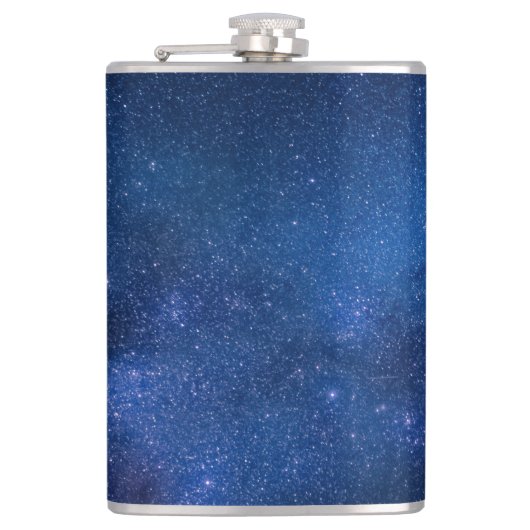 Blauer Sternenhimmel | Zazzle_Growshop. Flachmann (Vorderseite)