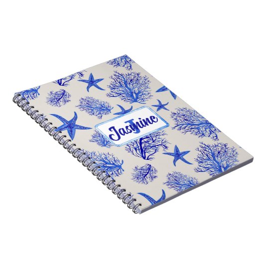 Blauer Sternenkorallenname Notizblock (Rechte Seite)