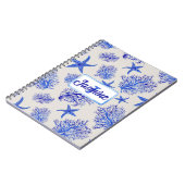 Blauer Sternenkorallenname Notizblock (Linke Seite)