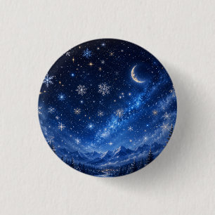 BLAUER STERNENNACHT-HIMMEL PERSONALISIERTER HIMM BUTTON