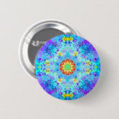 Blauer SternHippy Mandala gemustert Button (Vorne & Hinten)
