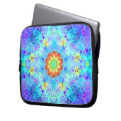Blauer SternHippy Mandala gemustert Laptopschutzhülle (Vorderseite Links)