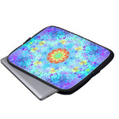 Blauer SternHippy Mandala gemustert Laptopschutzhülle (Vorne Knopf)