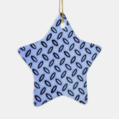 Blauer Sternschmuck mit Muster Keramikornament (Rechts)