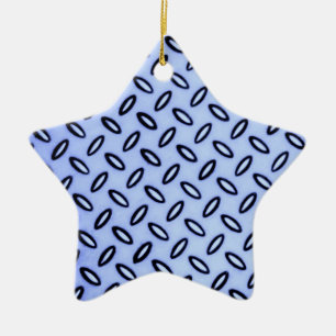 Blauer Sternschmuck mit Muster Keramikornament