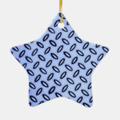 Blauer Sternschmuck mit Muster Keramikornament (Hinten)