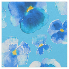 Blauer Stiefmütterchen Aquarell Blume Stoff
