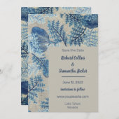 Blauer Stielblütenhochzeitungen speichern das Datu Save The Date (Vorne/Hinten)