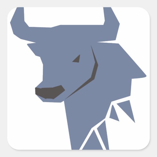 Blauer Stier Zodiac Aufkleber | Modern  (Vorderseite)