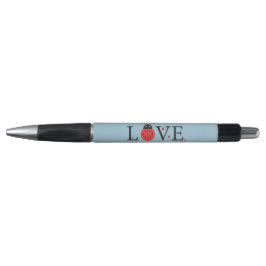 Blauer Stift mit "Liebe-" rotem und schwarzem