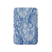 Blauer Stoff, afrikanisches Tulledesign. Badematte (Vorderseite Vertikal)