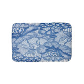 Blauer Stoff, afrikanisches Tulledesign. Badematte (Vorderseite)