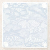 Blauer Stoff, afrikanisches Tulledesign. Glasuntersetzer (Rückseite)