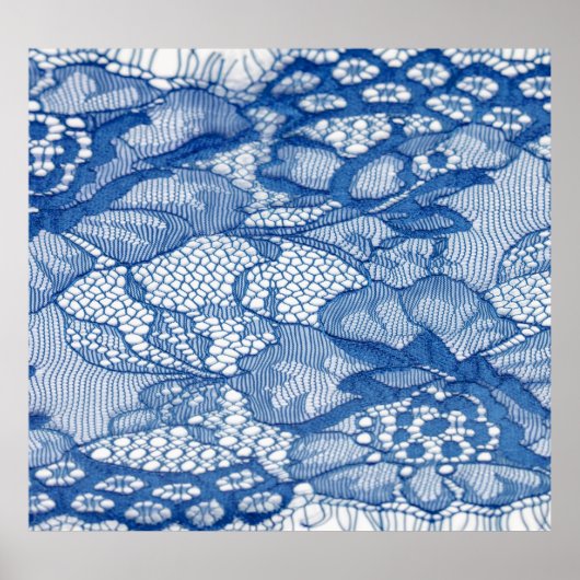 Blauer Stoff, afrikanisches Tulledesign. Poster (Vorne)