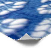 Blauer Stoff, afrikanisches Tulledesign. Poster (Ecke)