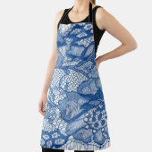 Blauer Stoff, afrikanisches Tulledesign. Schürze (InSitu)