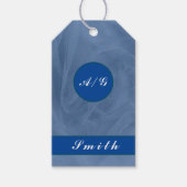 Blauer Stoff texturierte Print-beliebigen Farbe Ge Geschenkanhänger (Vorderseite)