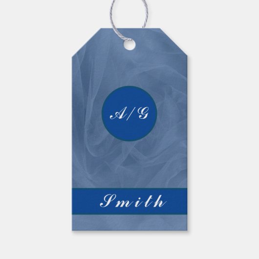 Blauer Stoff texturierte Print-beliebigen Farbe Ge Geschenkanhänger (Vorderseite)