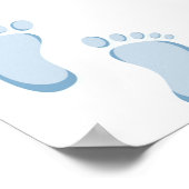 Blauer Storch Baby Shower Cute Custom Poster (Ecke)