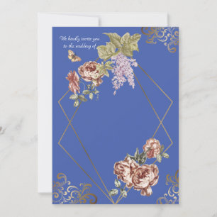 Blauer Strahl für Blumenzehen Einladungskarte Einladung
