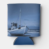 Blauer Strand des Fischereibootes Vintag Dosenkühler (Vorderseite)