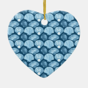 Blauer Strand Muschel Muster Keramik Ornament