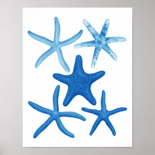 Blauer Strand-Wanddekor der Starfish no.1 Poster
