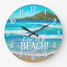 Blauer Strand-Waves Malerei Typografie