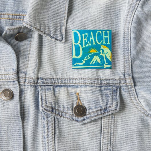 Blauer Strandknopf Button (Beispiel)