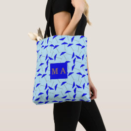 Blauer Strandschirm, Wiederholmuster Monogramm Tasche