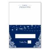 Blauer Streichellichtplatz Hochzeitsplatz Tischnummer (Vorderseite)